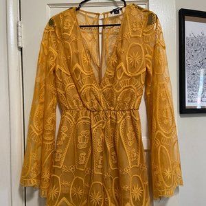 Golden Yellow Lace Romper